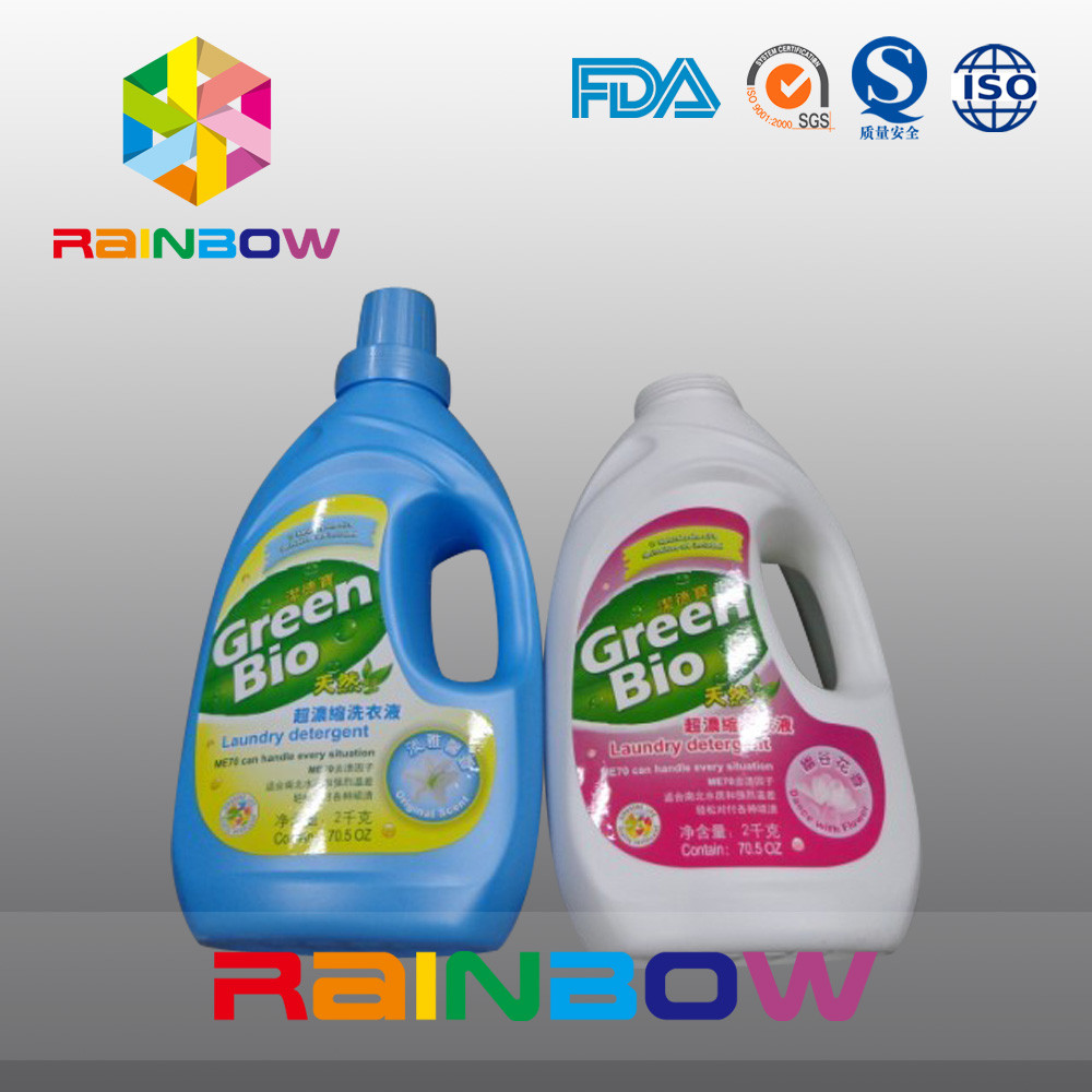 Etiqueta engomada impermeable para la botella plástica, etiquetas autas-adhesivo de la funda para las botellas del detergente líquido