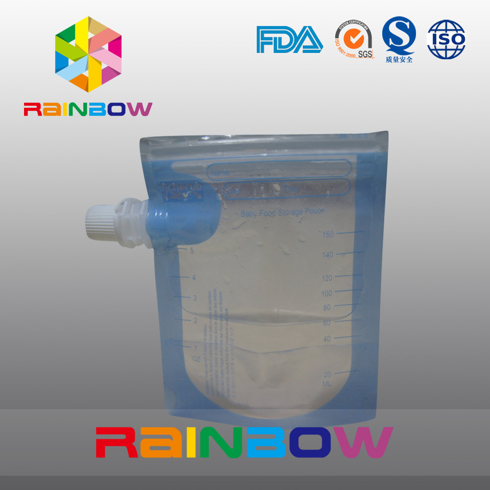 Transprent echa a un lado bolsa del escudete para el agua/la bebida, Doypack con la cremallera