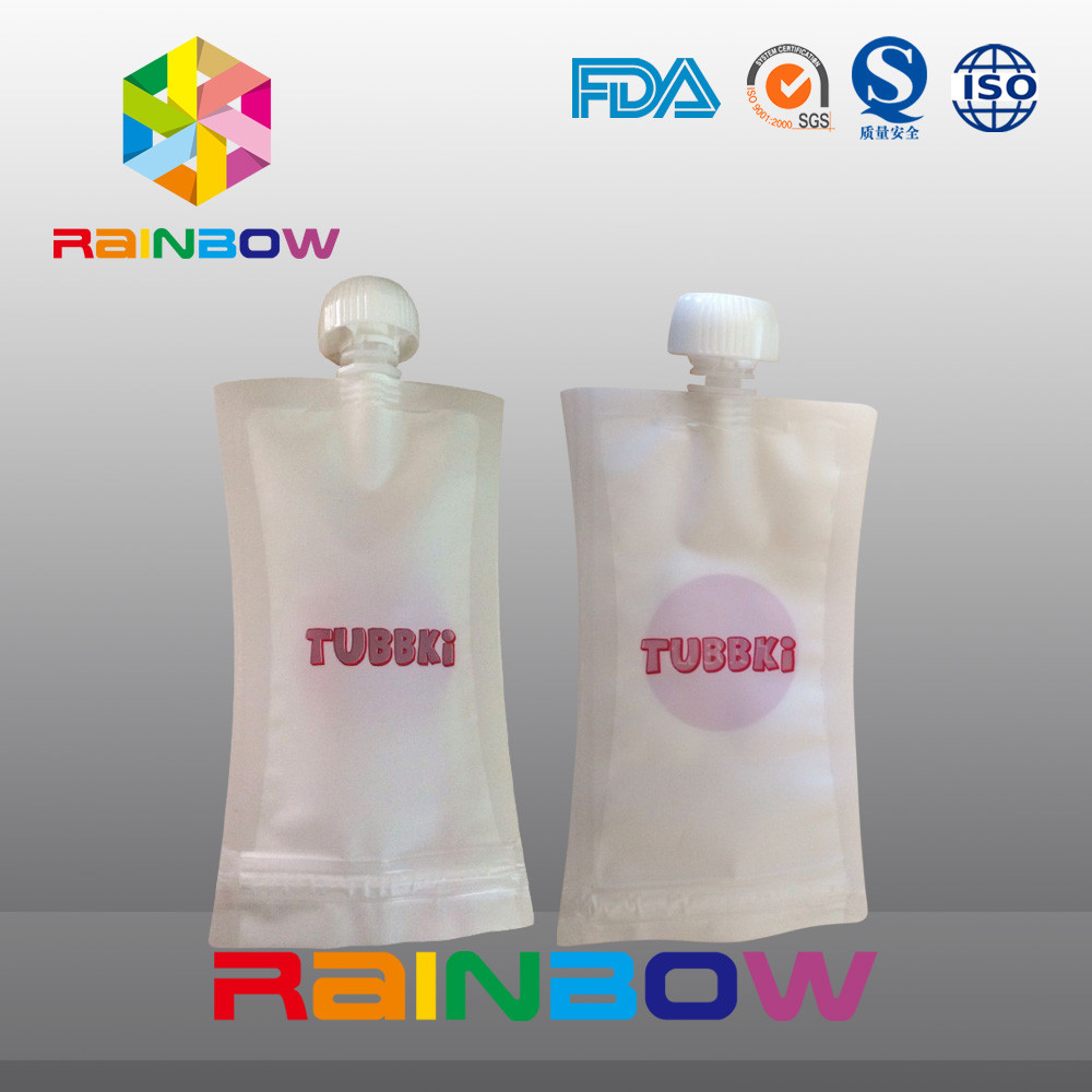 Levántese la bolsa reutilizable del canalón de los alimentos para niños que empaqueta con la cremallera en el top