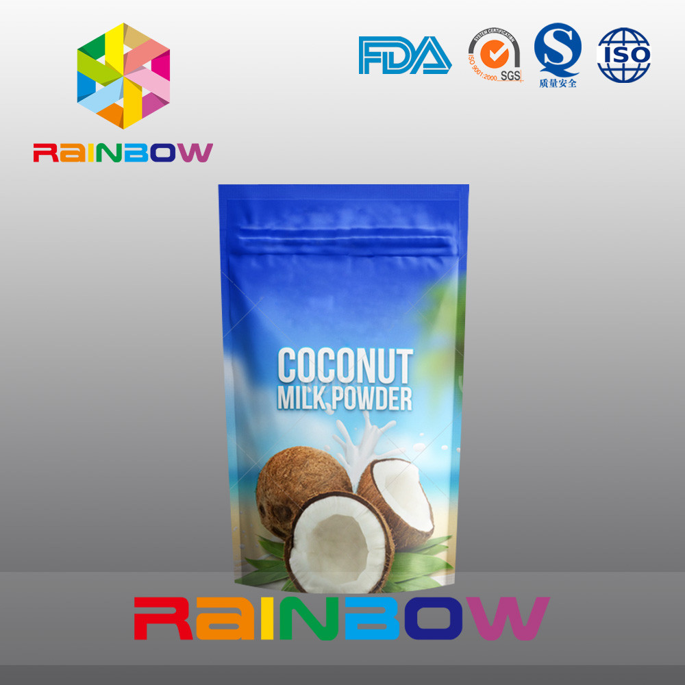 Los bolsos inferiores de empaquetado del escudete de aluminio del papel del polvo Ziplock de la proteína se levantan