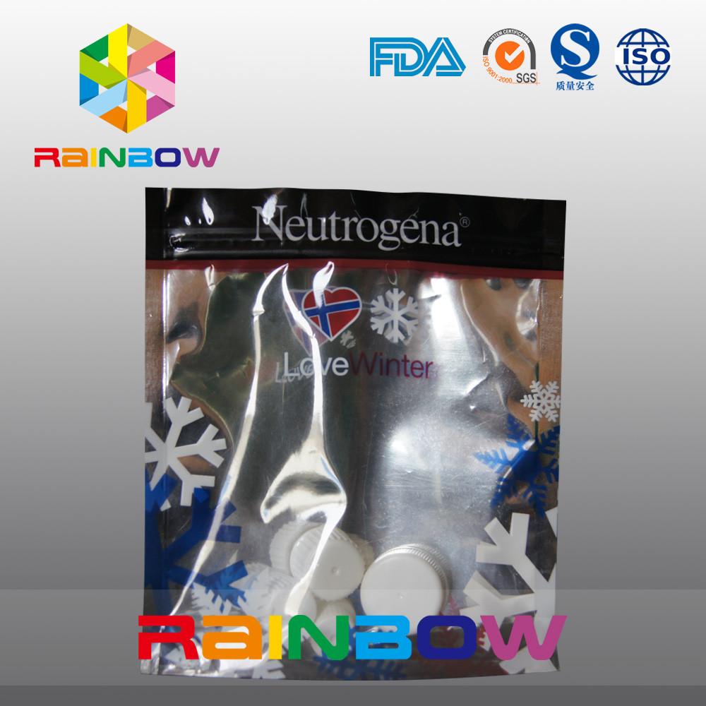 Parte posterior del papel de la niebla del cuerpo y de aluminio de la loción y bolsa cosmética delantera Doypack del claro