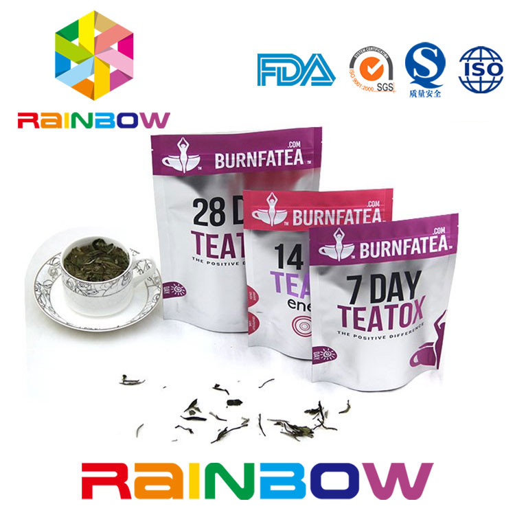 Biodegradable levántese el bolso laminado Ziplock del embalaje del té de Mylar de la bolsa del té