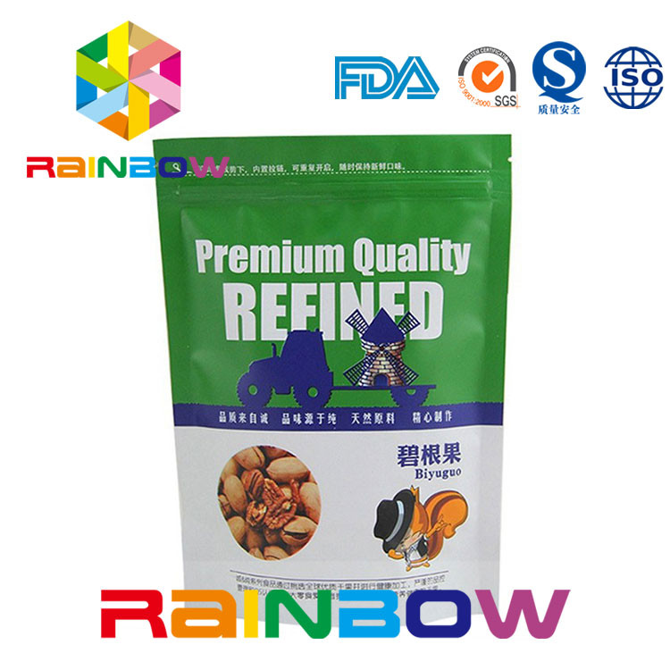 Muesca de empaquetado impresa modificada para requisitos particulares de la cremallera y del rasgón de la bolsa Nuts del paquete de Doy