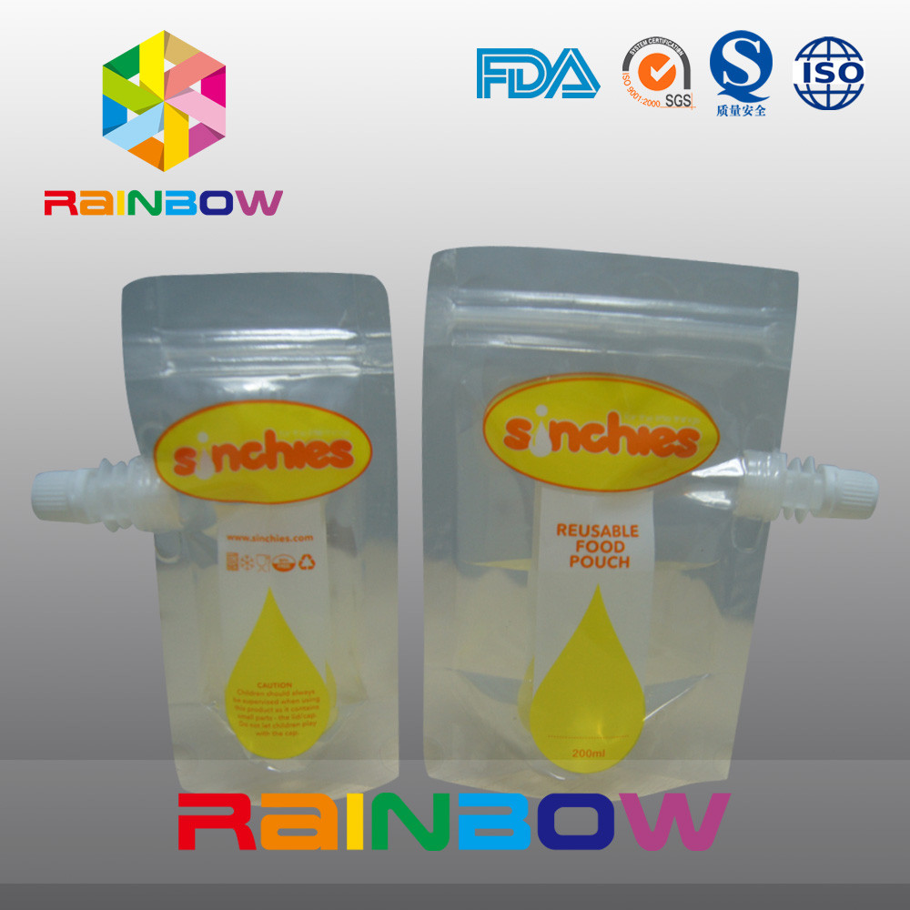 Levántese la bolsa líquida del jugo, impresión del fotograbado de las bolsas de la bebida de las cremalleras