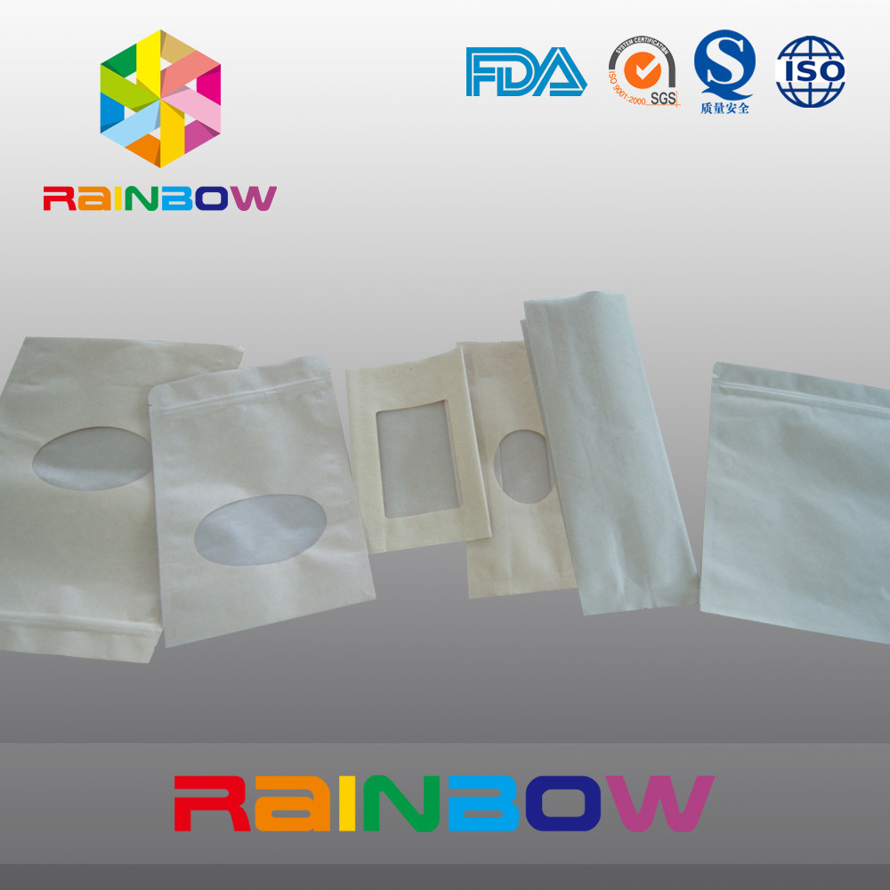 La bolsa de papel de Brown Kraft coloca el bolso para arriba de empaquetado con la cremallera, bolso Ziplock para el caramelo/las comidas