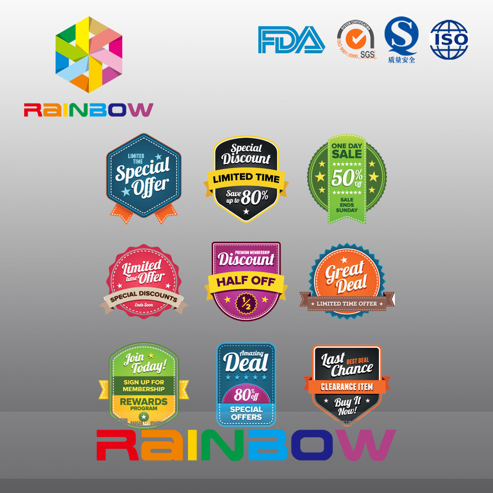 Etiqueta de papel del papel de la etiqueta engomada del imán, etiqueta irregular del vino de la pantalla de seda para la comida sana