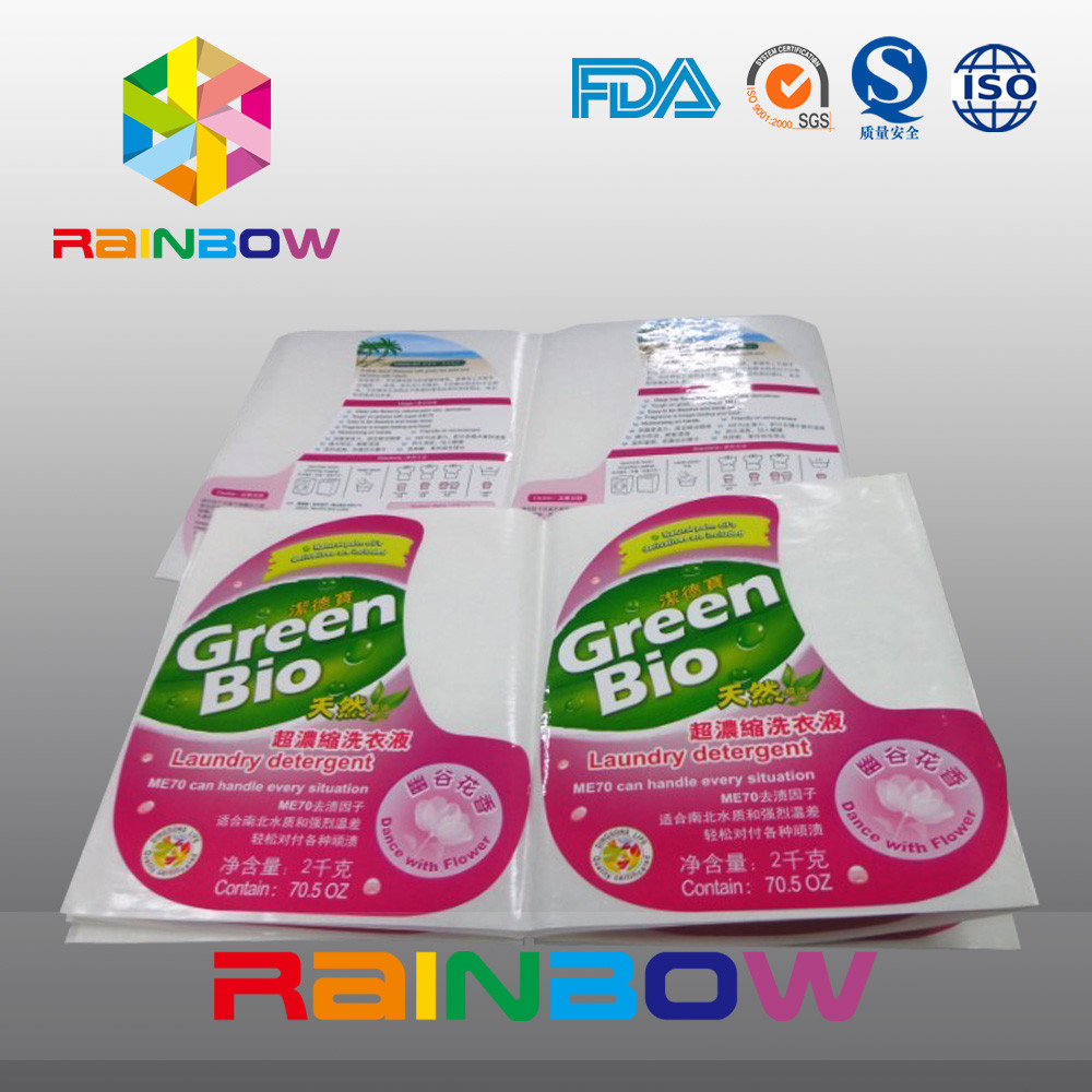 Etiquetas autas-adhesivo de la funda del encogimiento de la etiqueta engomada plástica impermeable de la botella para las botellas del detergente líquido