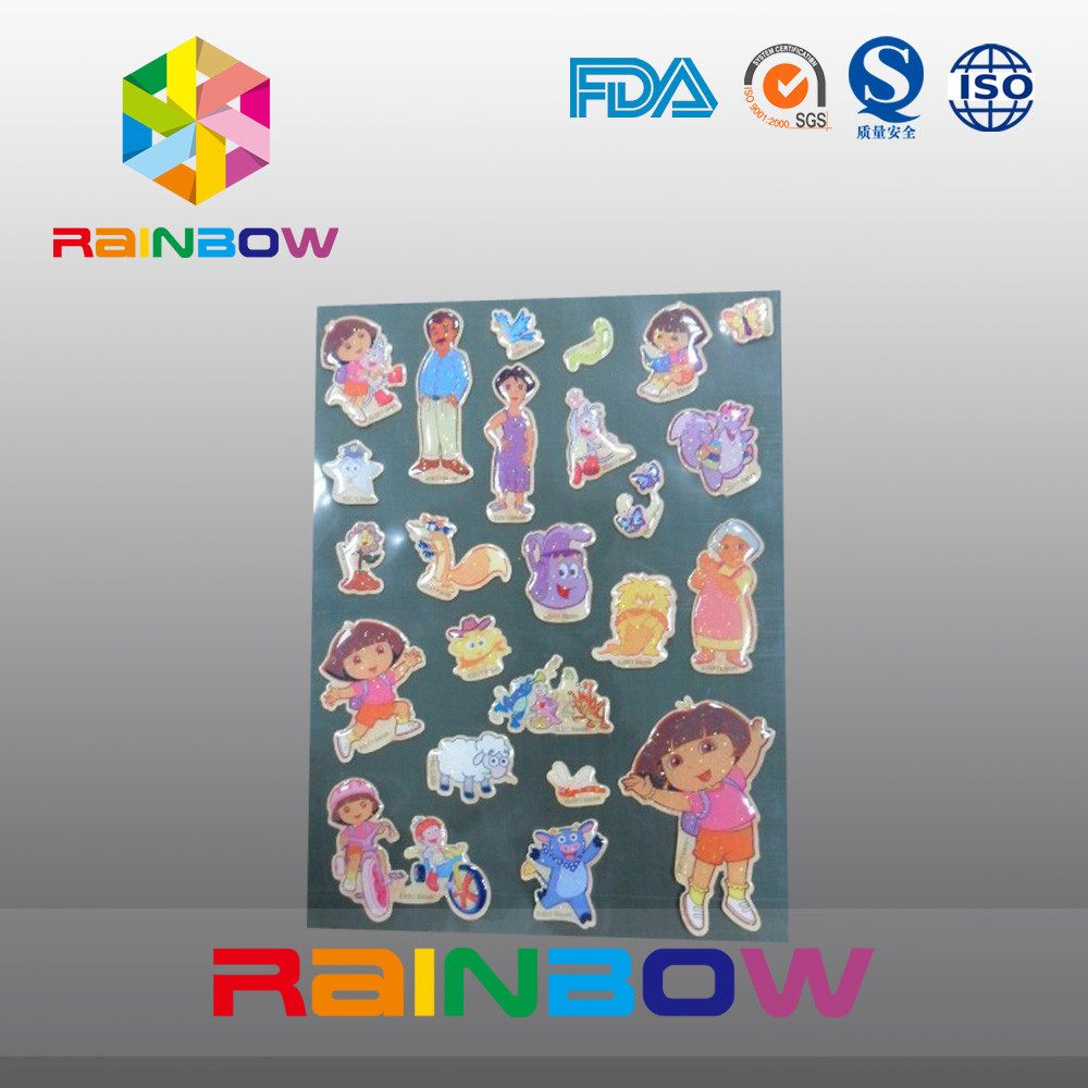 El papel de encargo reciclable económico irregular vivo colorido etiqueta la botella/la bolsa de plástico