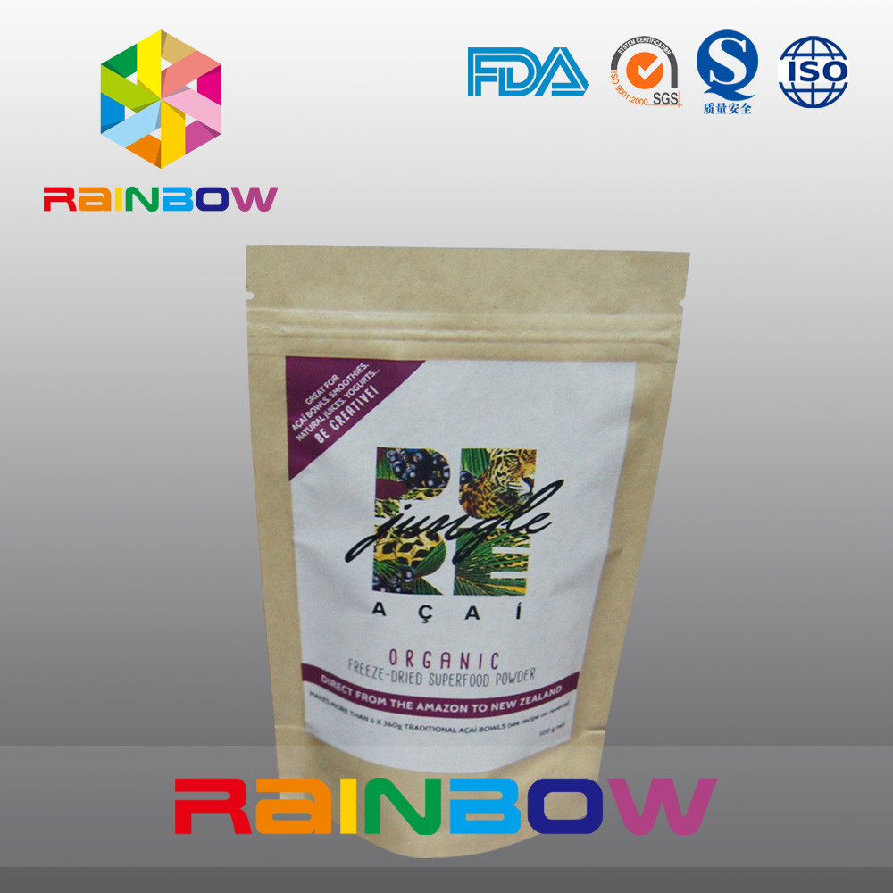 Bolso modificado para requisitos particulares impreso del acondicionamiento de los alimentos de Doypack de la cremallera de las bolsas de papel