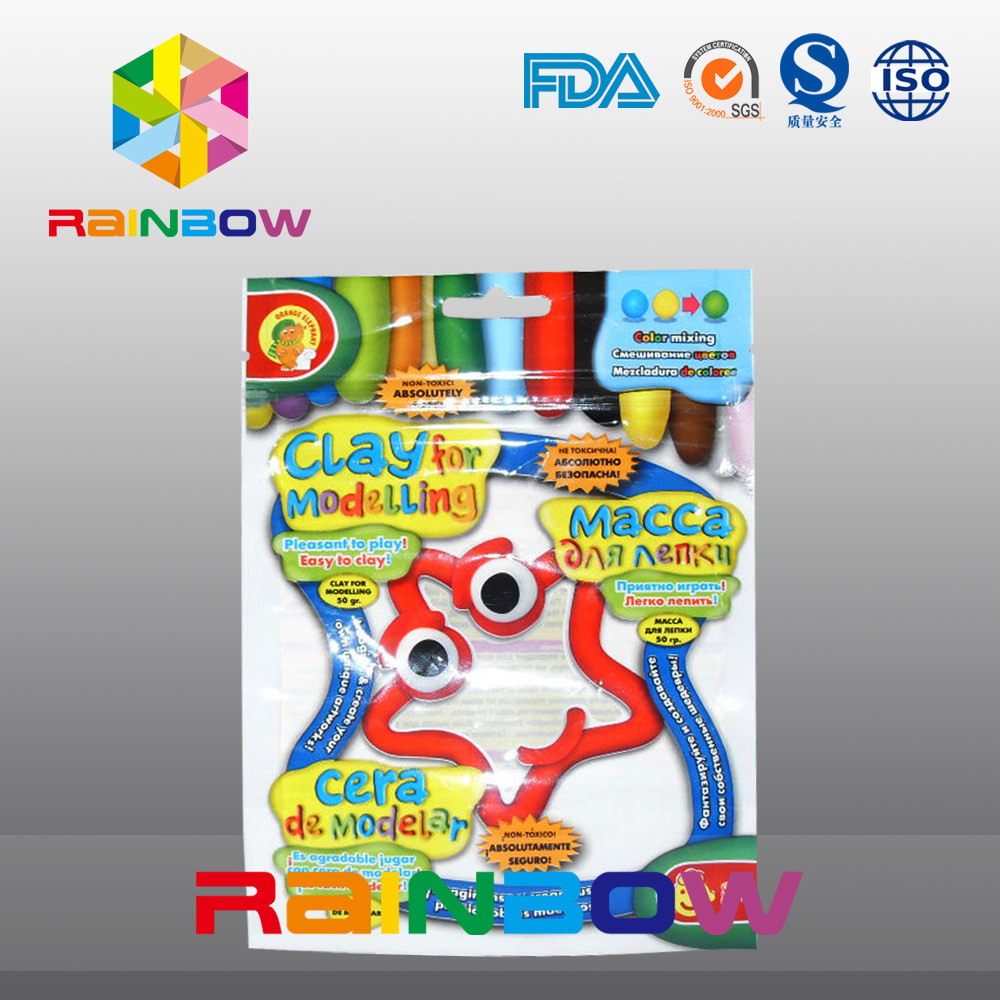 Logotipo de encargo Coloful tres bolsas de plástico transparente laterales del sello que empaquetan para el caramelo/los snacks