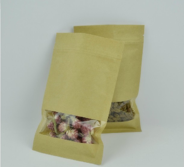 Bolsitas de té de papel reciclables de encargo que empaquetan con la ventana transparente