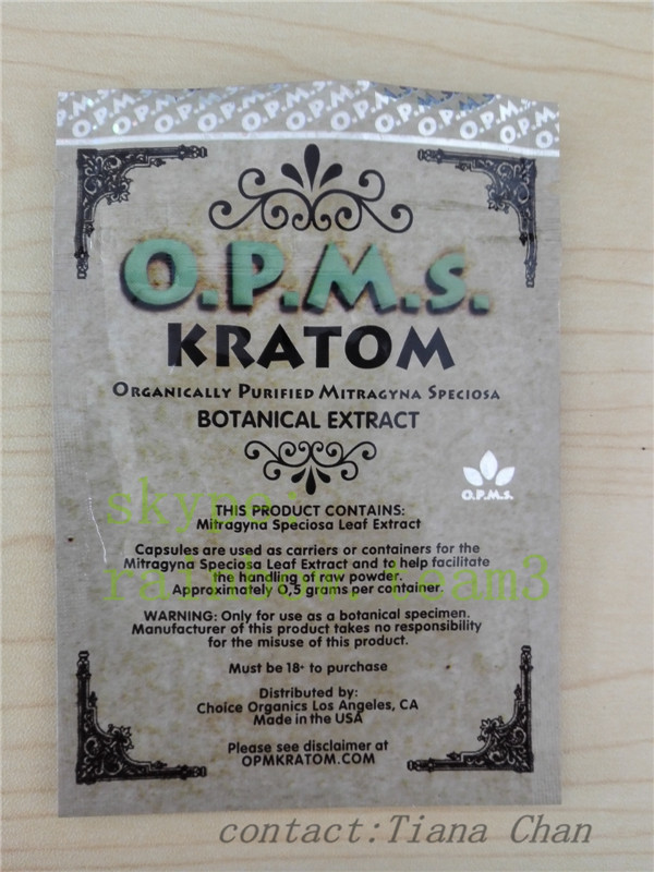 Incienso herbario que empaqueta el polvo Ziplock del kratom de los opms del papel de aluminio del oro 3ct