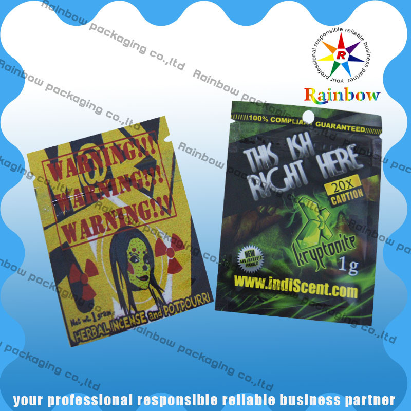 Bolsos herbarios plásticos de Incens del sellado caliente, Ziplock del bolso del papel de aluminio