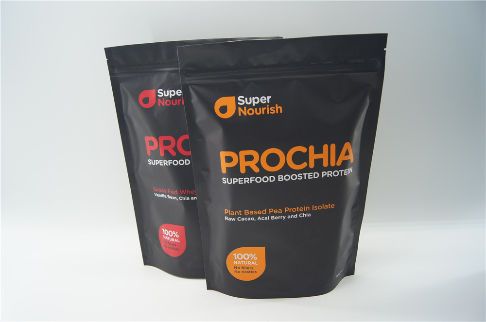 Los bolsos modificados para requisitos particulares del escudete de la parte inferior 500g, hoja de la proteína alinearon se levantan la bolsa Ziplock