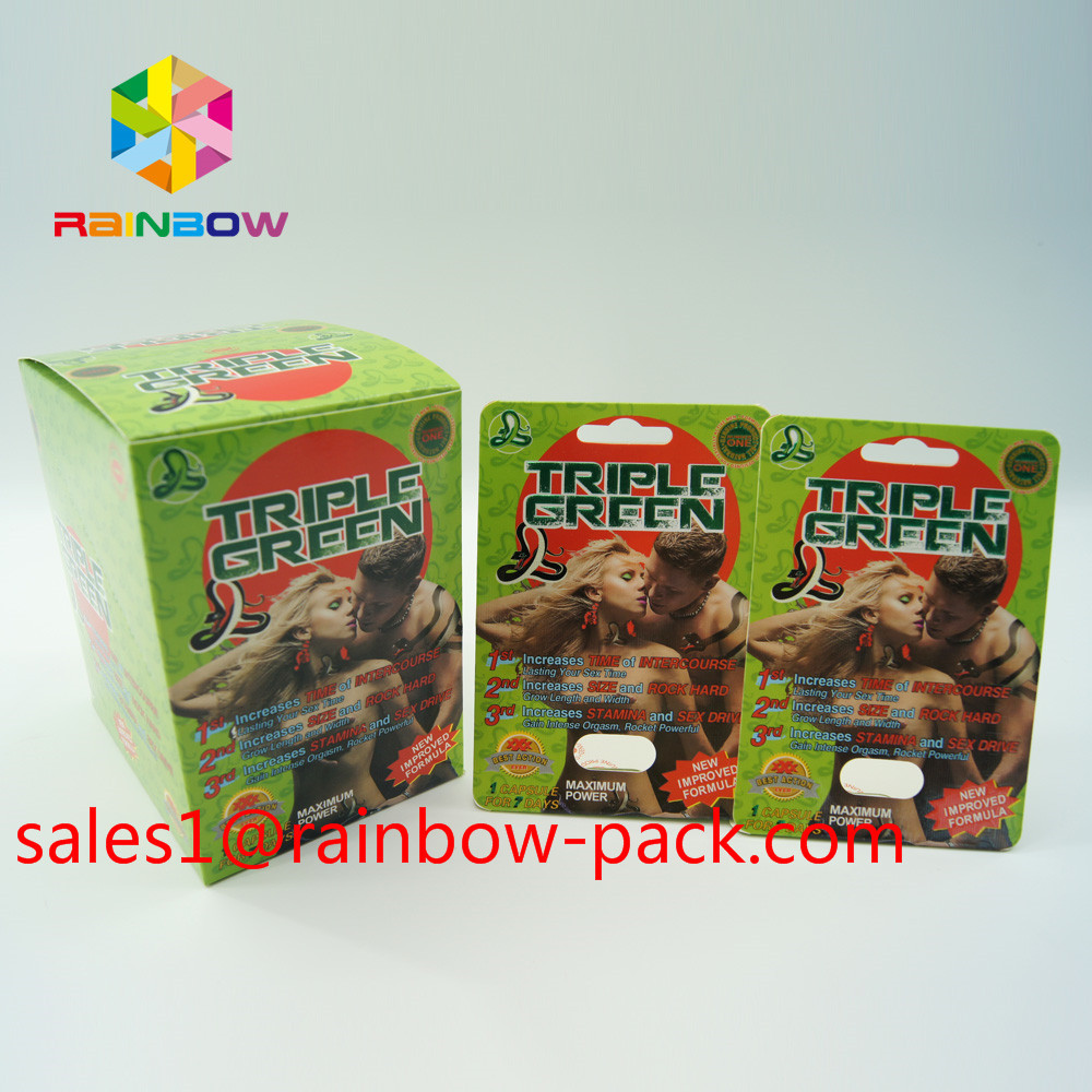 Las píldoras del aumento del sexo de la caja de presentación de la mamba negra que empaquetan la tarjeta 3D efectúan la píldora del sexo