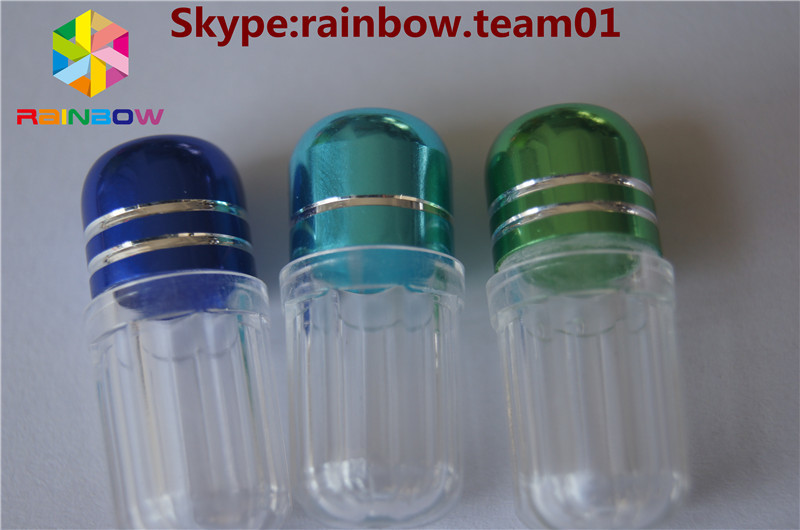 cápsulas de plástico vacías recipiente de píldoras caja de cápsulas recipiente de forma de cápsula botella de forma de cápsula hexagonal