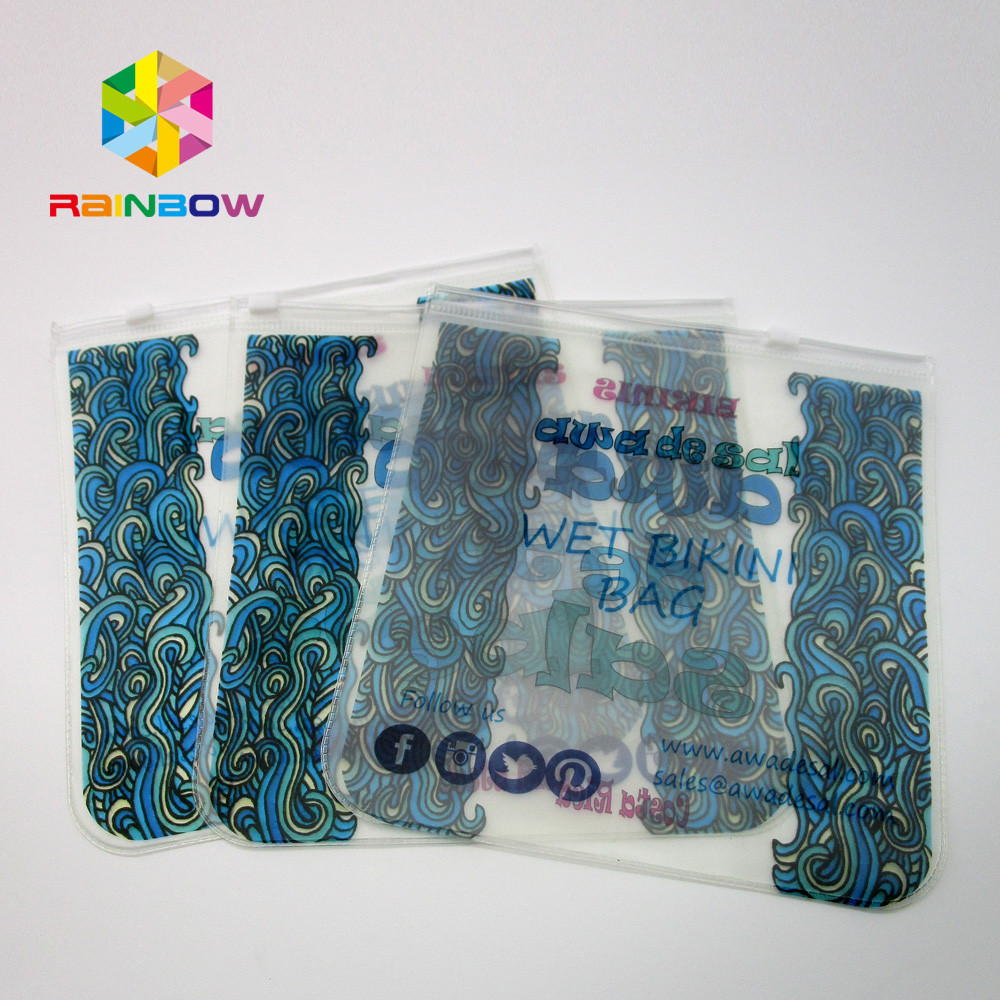 Bolso transparente del bikini del bolso del PVC, bolso plástico del traje de baño de EVA con la cremallera
