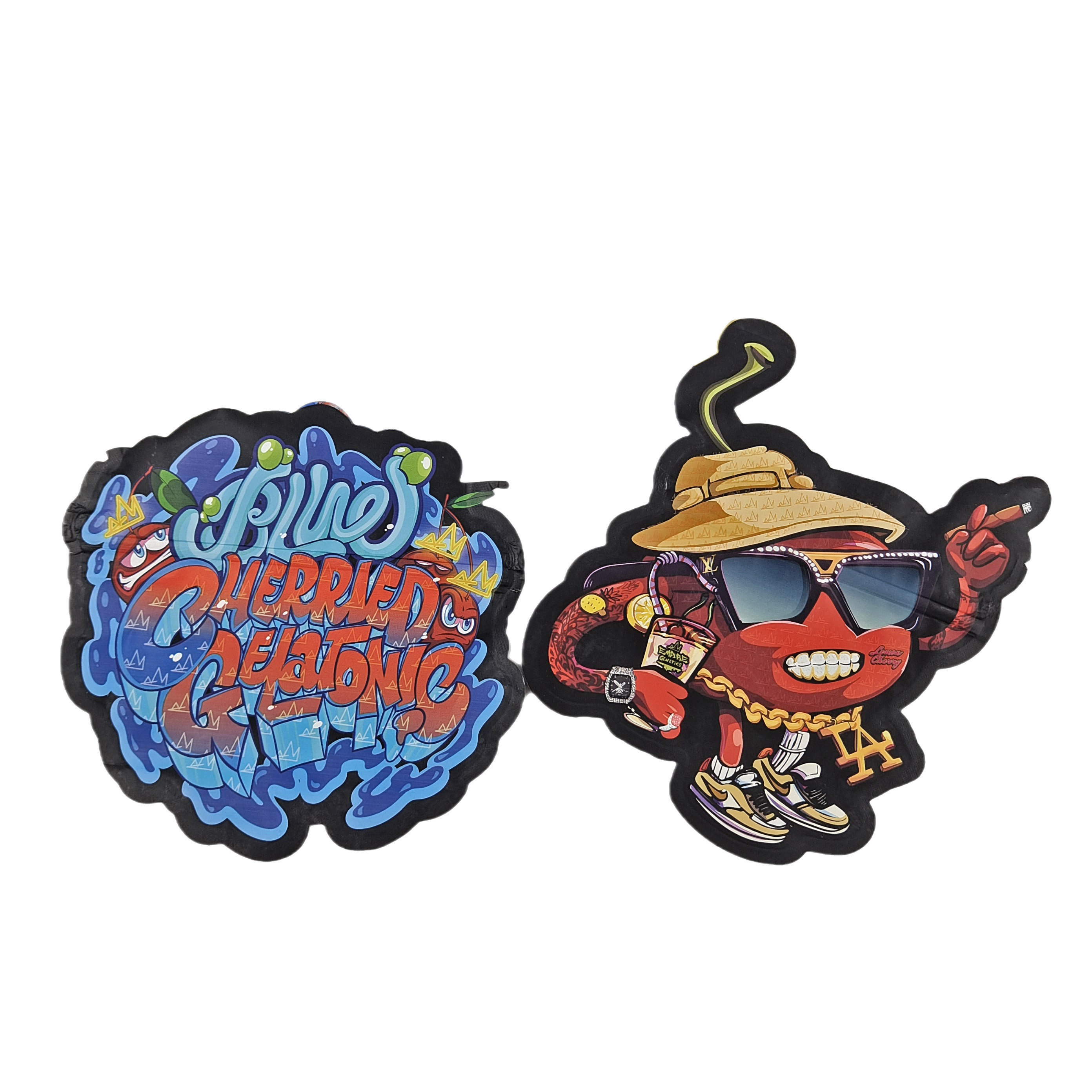 3.5g 7g 14g 28g Diseño personalizado Irregular A prueba de niños Troquelado bocadillo en forma de envase de plástico