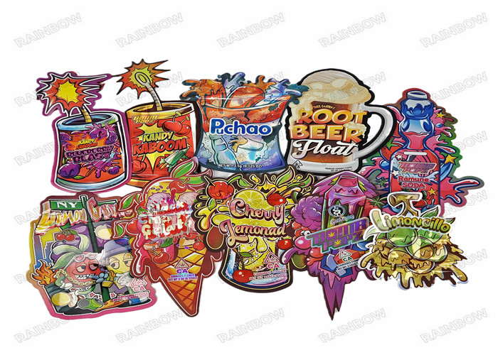 La suave al tacto Matte Snack Mylar Bags Packaging 3.5g de forma irregular 7g 14g 28g cortó bolsos con tintas