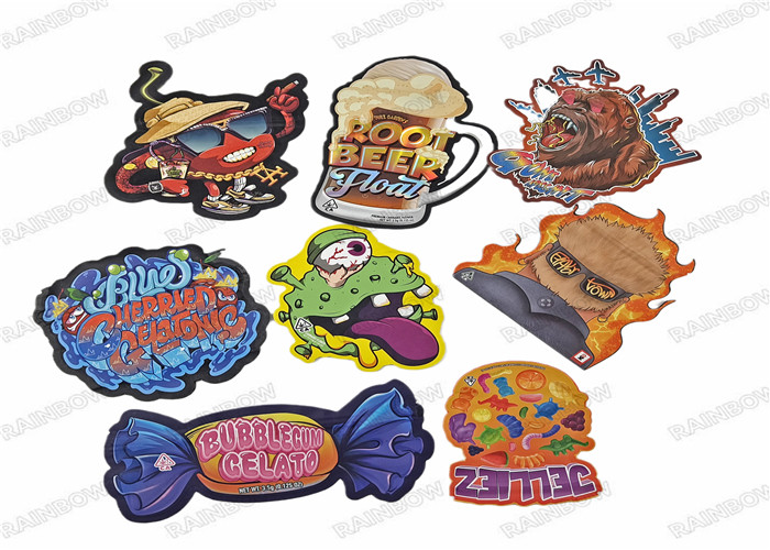 Mylar comestible empaqueta la bolsa plástica formada pecial cortada con tintas con los bolsos Ziplock de la galleta del caramelo 3.5g