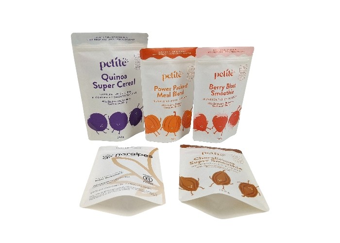 El soporte biodegradable del papel de Kraft para arriba empaqueta bolsas del acondicionamiento de los alimentos