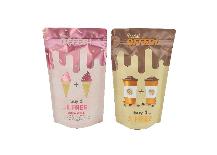 Bolsos de empaquetado de Mylar del papel de aluminio del té de encargo de la comida de Matte Metallic Stand Up Bag