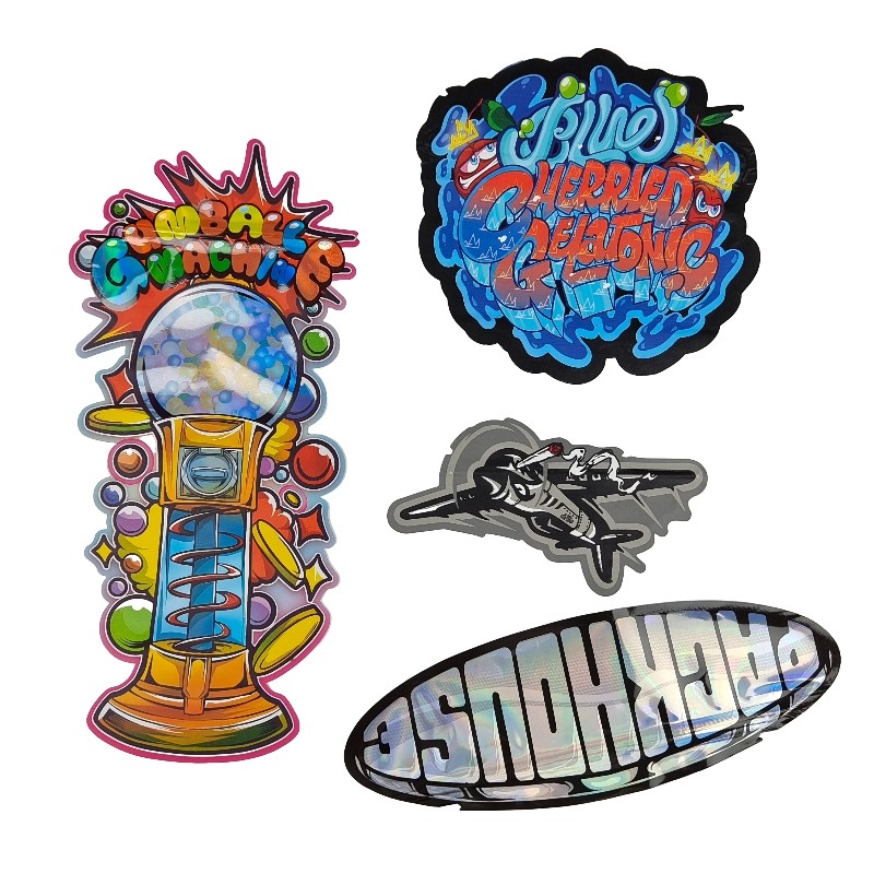 3.5g de encargo - 28g Mylar cortado con tintas holograma brillante empaqueta la forma especial para la galleta del poder de la comida