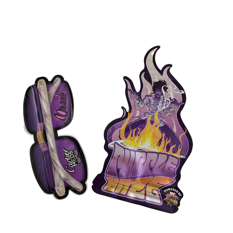 Bolsas de impresión digital con cremallera de forma personalizada 3.5g 7g 14g Bolsas de Mylar de papel de aluminio para galletas