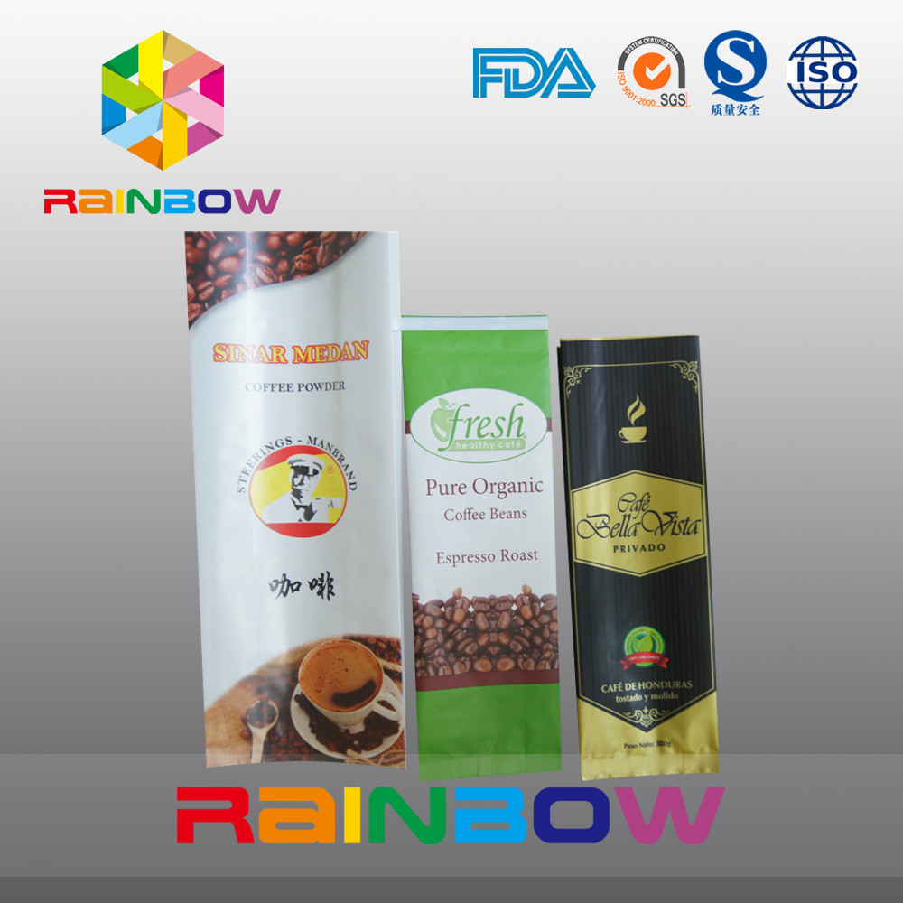 bolso de empaquetado del café lateral blanco del escudete 12oz con la válvula/la impresión de encargo