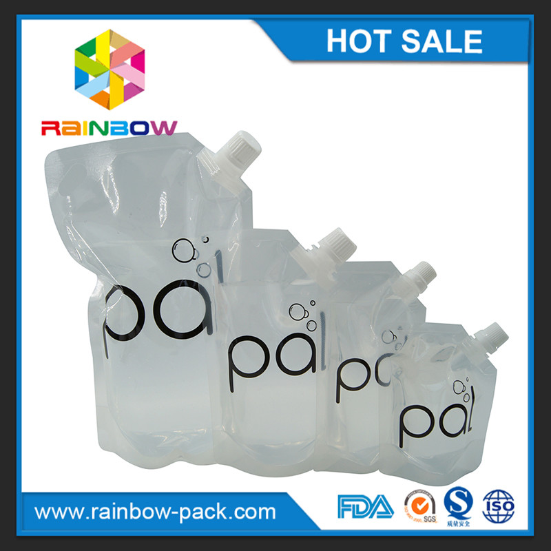 4oz/8oz/16oz transparentes se levantan la bolsa del vino con el canalón libre de BPA