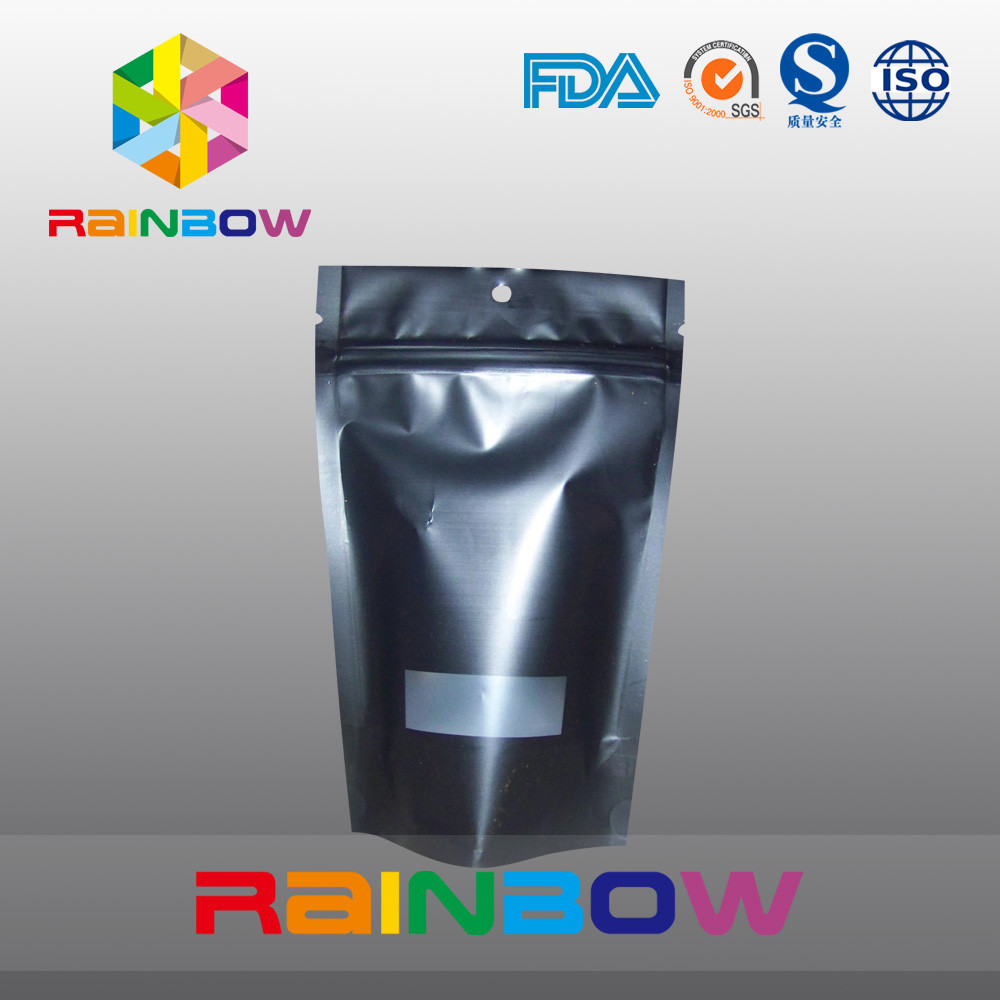 Impresión Ziplock negra mate reutilizable del fotograbado del bolso de café de Doypack a prueba de humedad