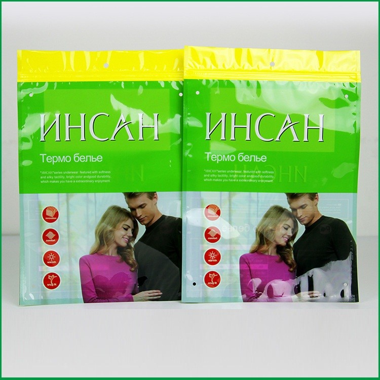 Bolsas plásticas Ziplock de encargo que empaquetan el bolso del envase de plástico de la camiseta para la ropa