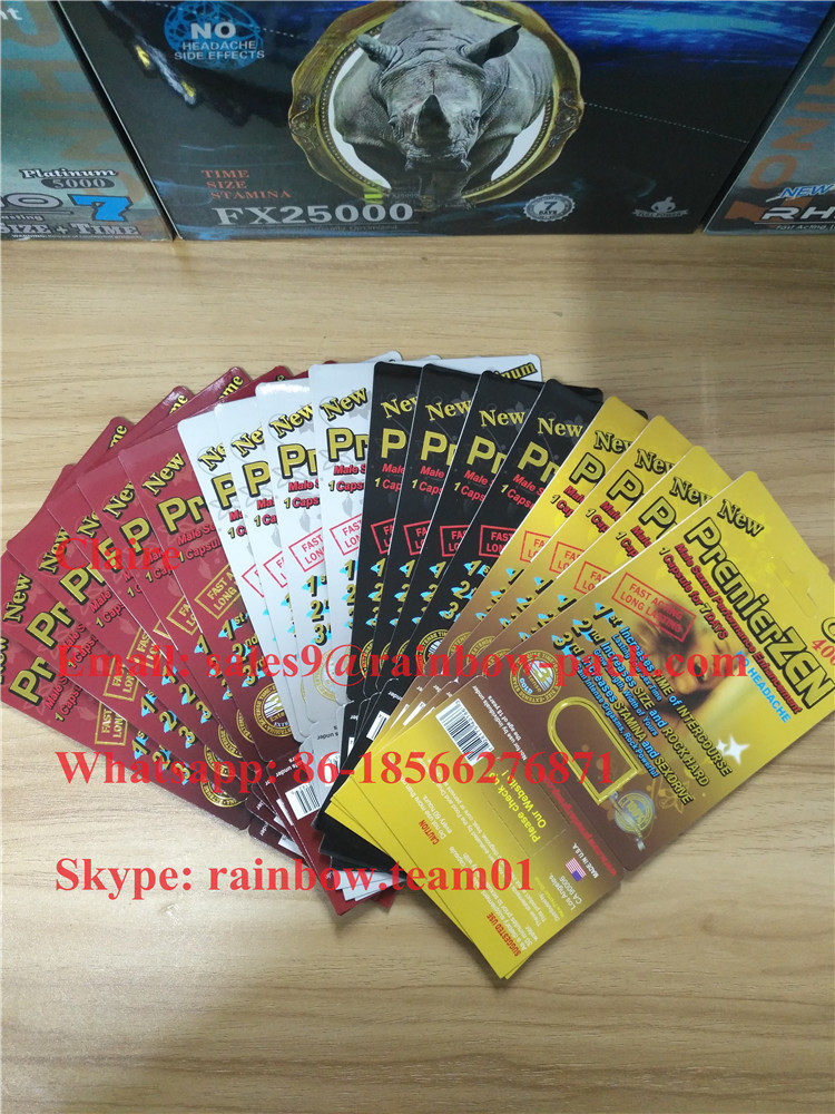 Ampolla masculina de la tarjeta de la píldora del aumento del oro de PremierZen que empaqueta en existencia con el efecto 3D