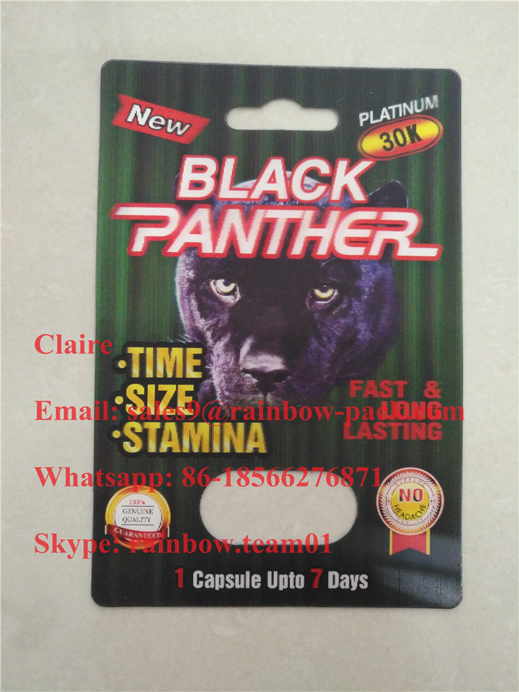 La pantera negra 15000/12000 encapsula la tarjeta de papel de la ampolla/el paquete sexual masculino de la píldora del aumento del funcionamiento