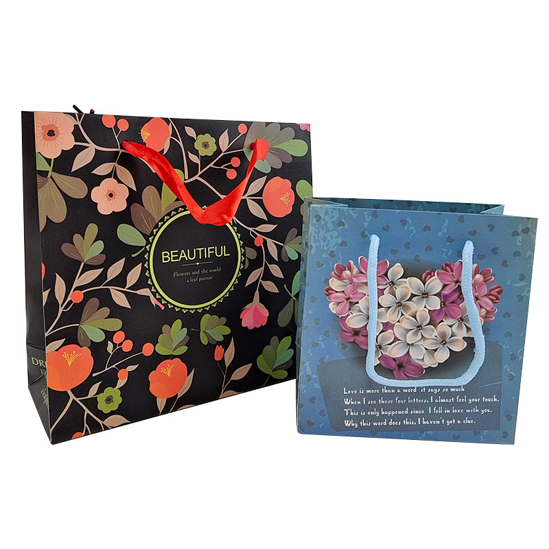 Impresión de logotipo personalizado Embalaje de papel Kraft reutilizable con mango Embalaje de papel Kraft Bolsa de regalo