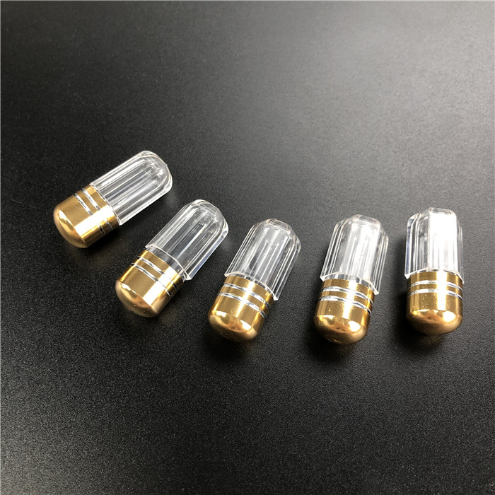 Contenedor de medicina plástica de estilo octógono con boquilla de metal para píldoras de mejora masculina.