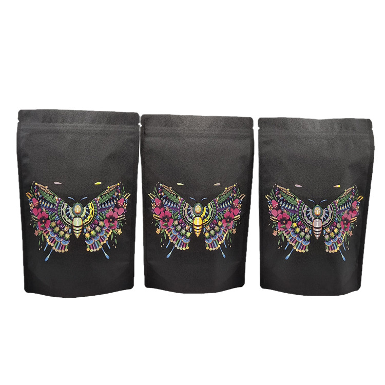 Bolsa de embalaje de papel kraft ecológico a medida con bolsas de Mylar reabribles UV para polvo de proteína de especias