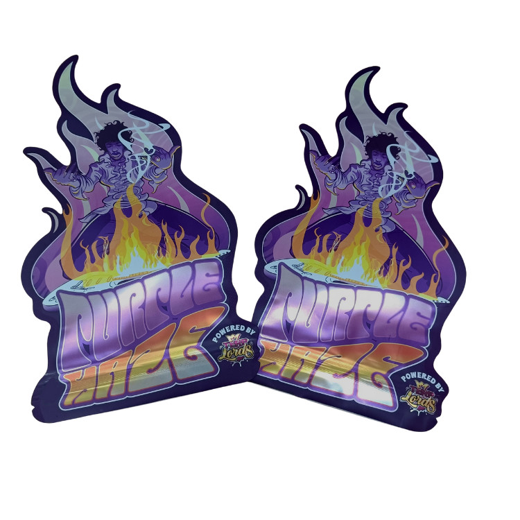 Impresión personalizada 3.5g Bolsas de Mylar de corte a presión Bolsas irregulares con cierre de cerradura círculo Mylar Soft Touch Bolsas de plástico para alimentos dulces