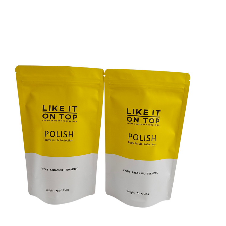 Bolsa de embalaje reabrible con cerradura de cremallera de plástico de baño de sal, exfoliante para el cuerpo, bolso de pie con cremallera