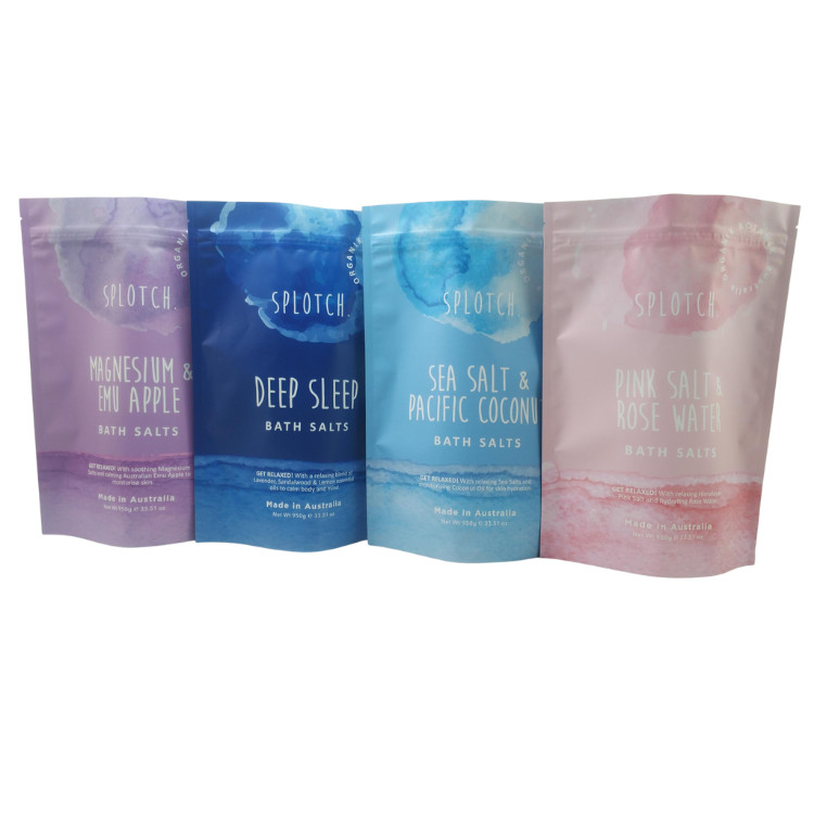 Impresión de logotipo personalizado Bolsa de cierre de cremallera Cuerpo de exfoliante bomba de baño de jabón Embalaje Bolsa de papel de aluminio Bolsa de plástico cierre de cremallera Bolsas de sal de baño