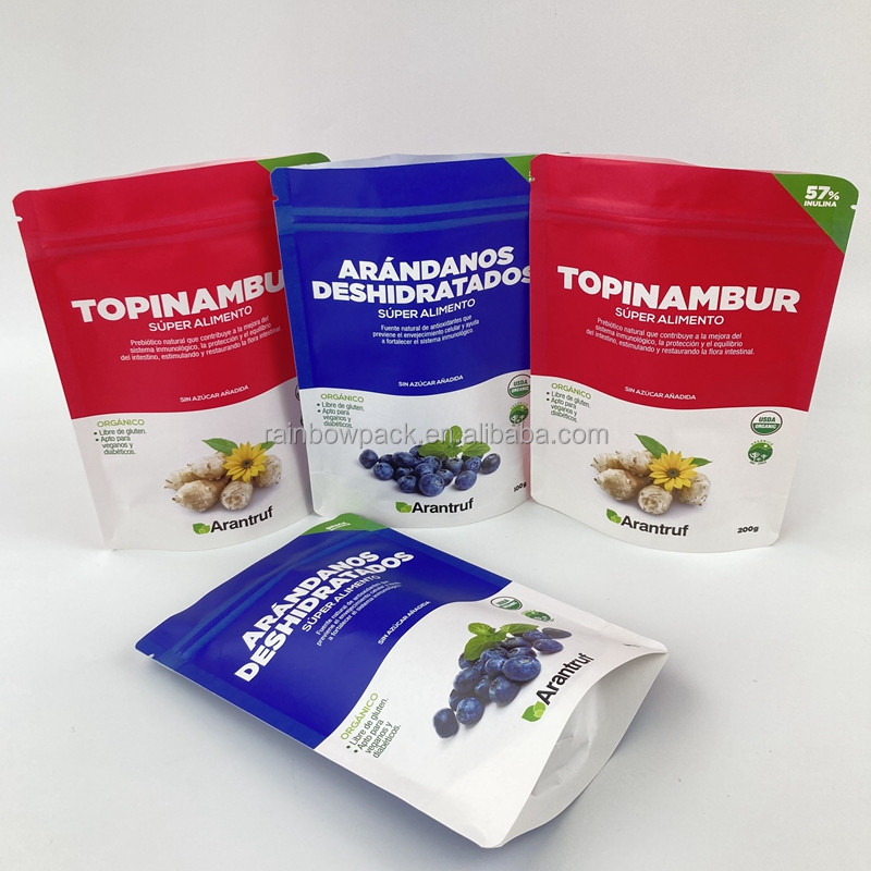 Impresión digital reutilizable biodegradable Eco amigable bolso de pie bolso de papel kraft blanco cerradura con cremallera bolso de cremallera