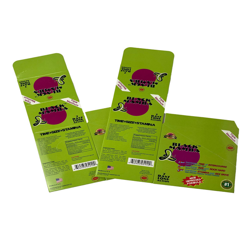 Envases de píldoras sexuales Black Mambar Pantera Negra Envases de tarjetas con ampollas