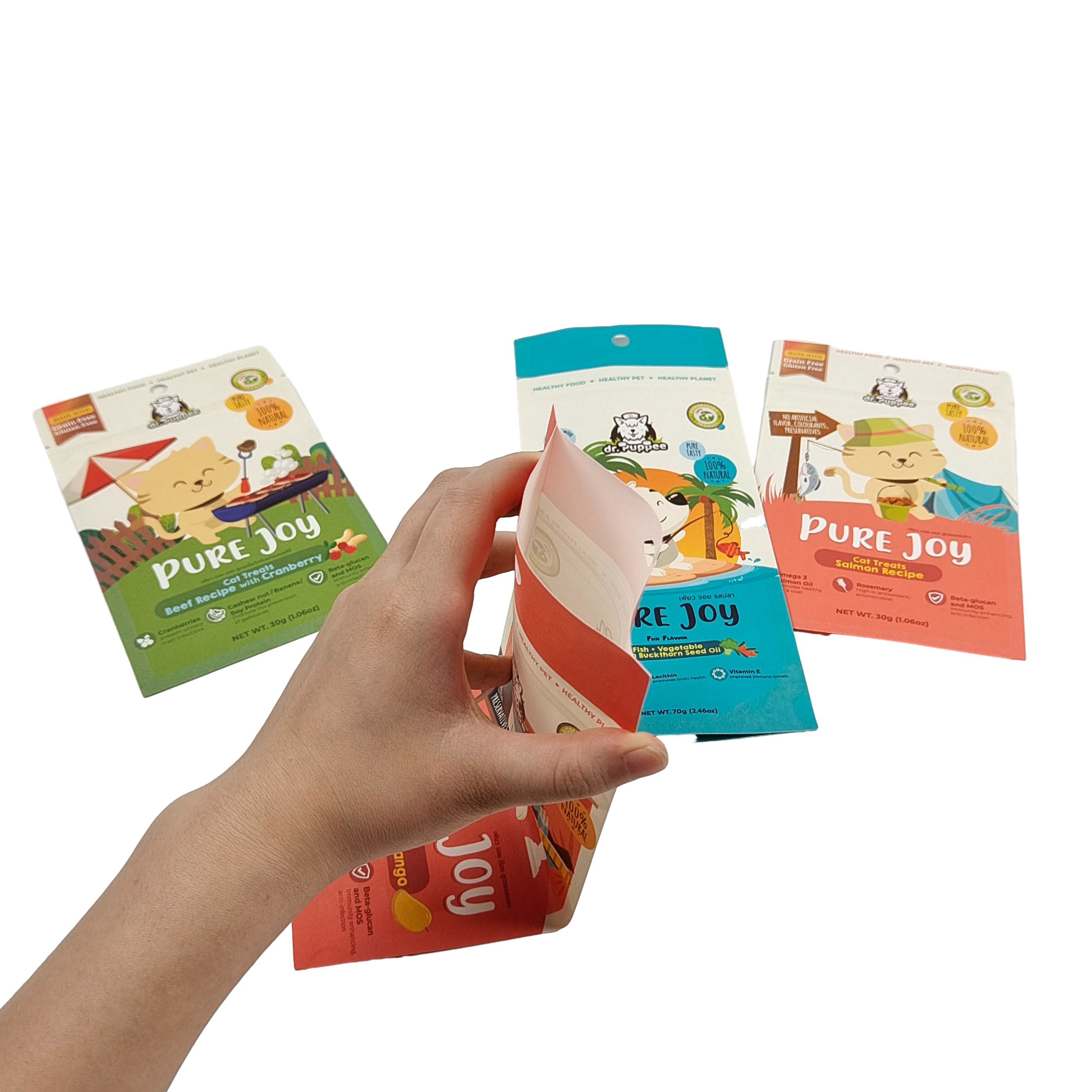 Bolsa de papel biodegradable compostable impermeable con cremallera bolsa de pie reciclada para alimentos ventana clara con cremallera Kraft S