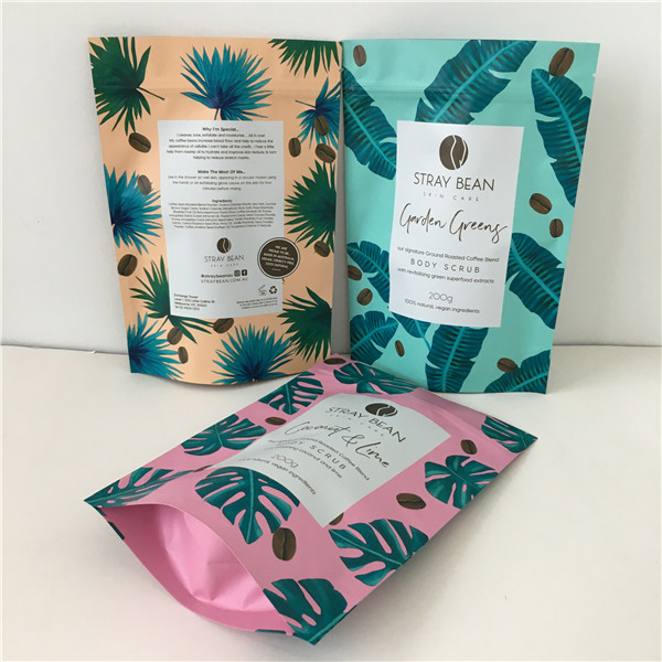 Impresión por gravatura de papel de aluminio en bolsas para bolsas de embalaje para exfoliantes para el cuerpo del café