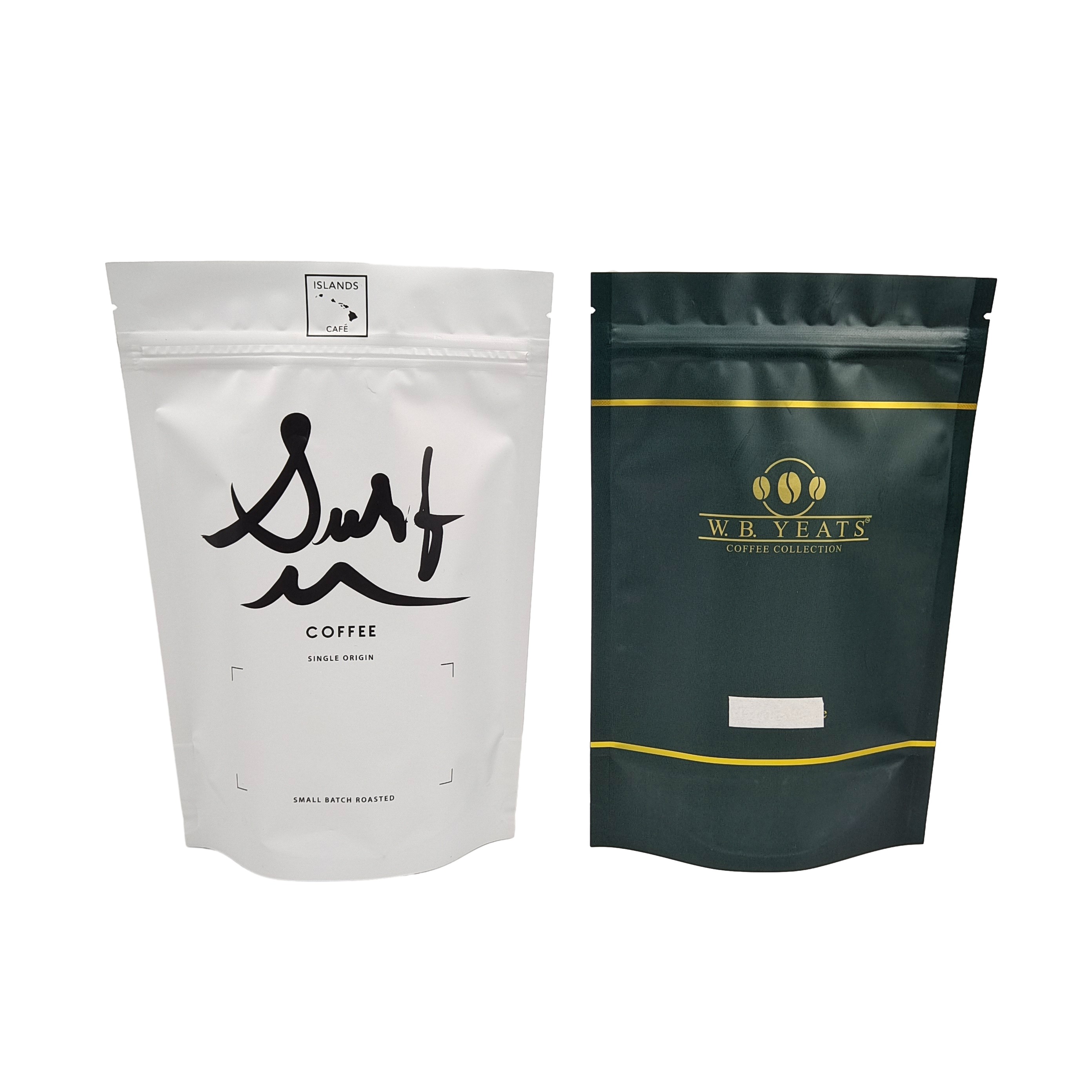 100g 200g de granos de café personalizados bolsas de cierre de cerradura de aluminio mate bolsas de café con válvulas