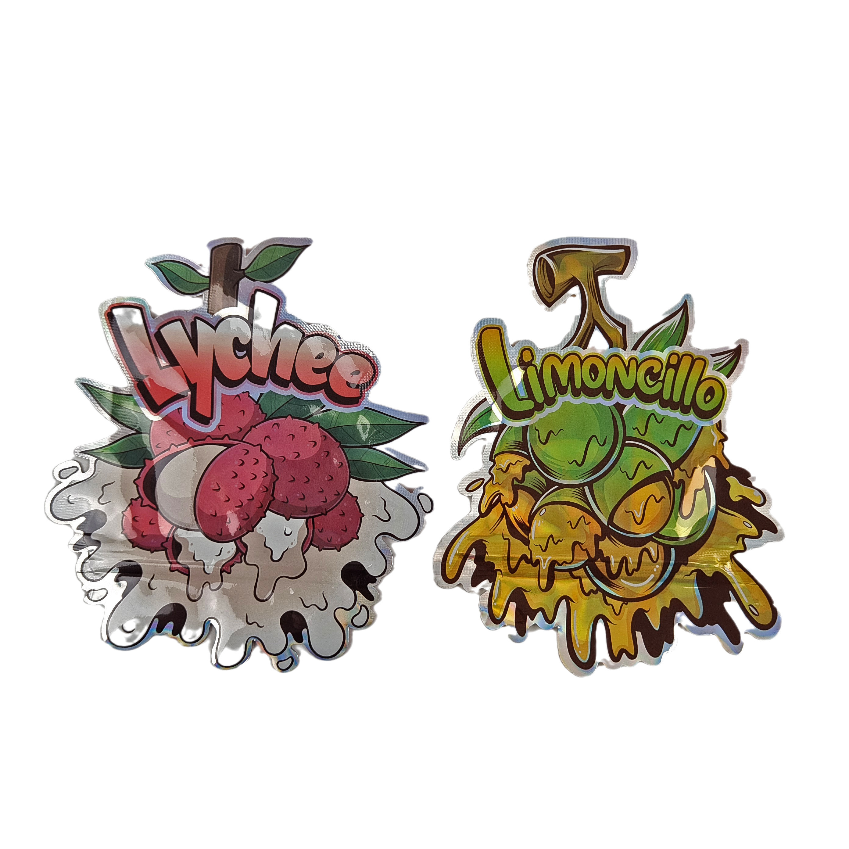 Diseño personalizado Impreso cerradura irregular vuelva a cerrar cortar 3.5g embalaje de plástico de forma especial bolsa Mylar