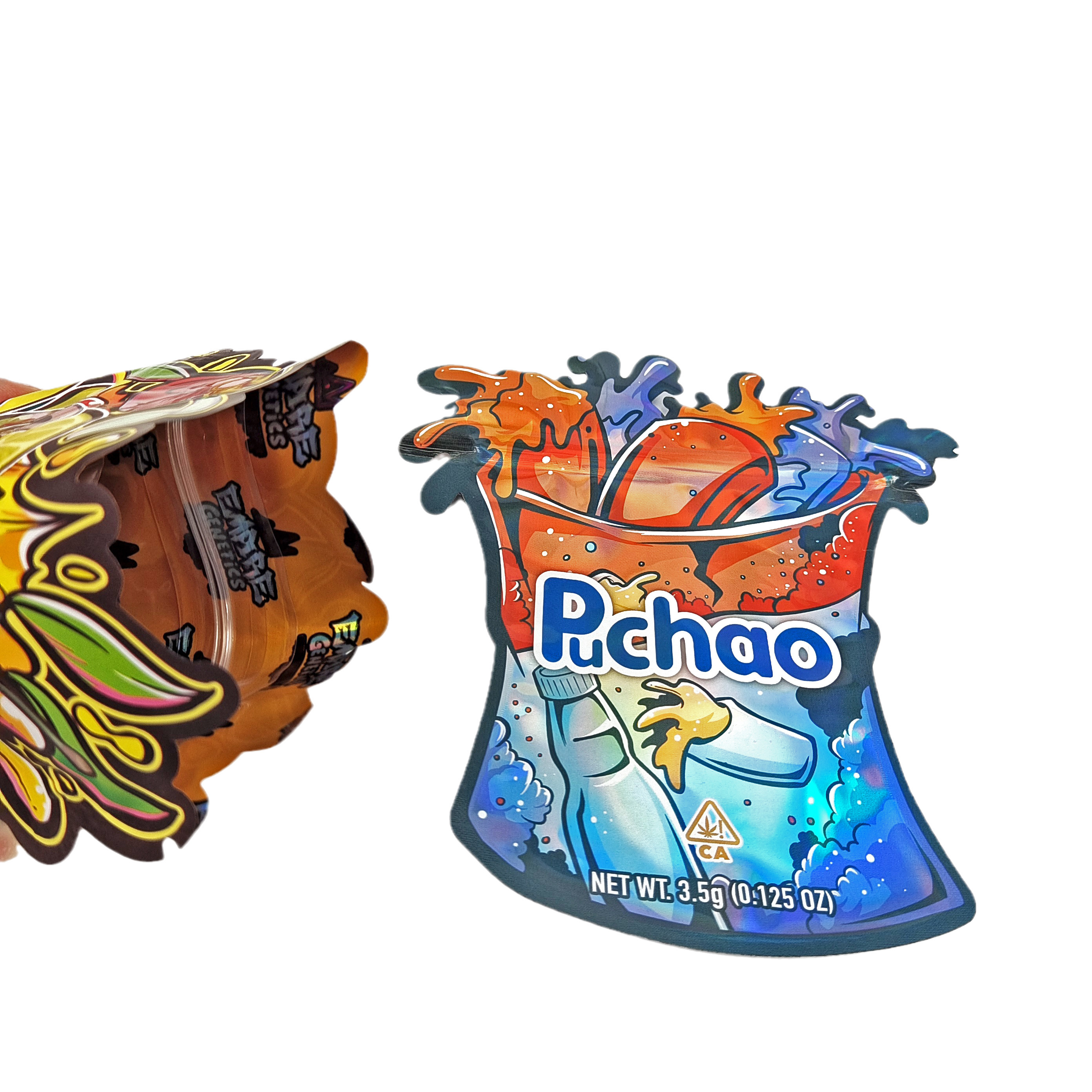 Logotipo personalizado Impreso Toque suave mate Regular Envasado de forma especial 3.5g Bolsa de aluminio a prueba de niños