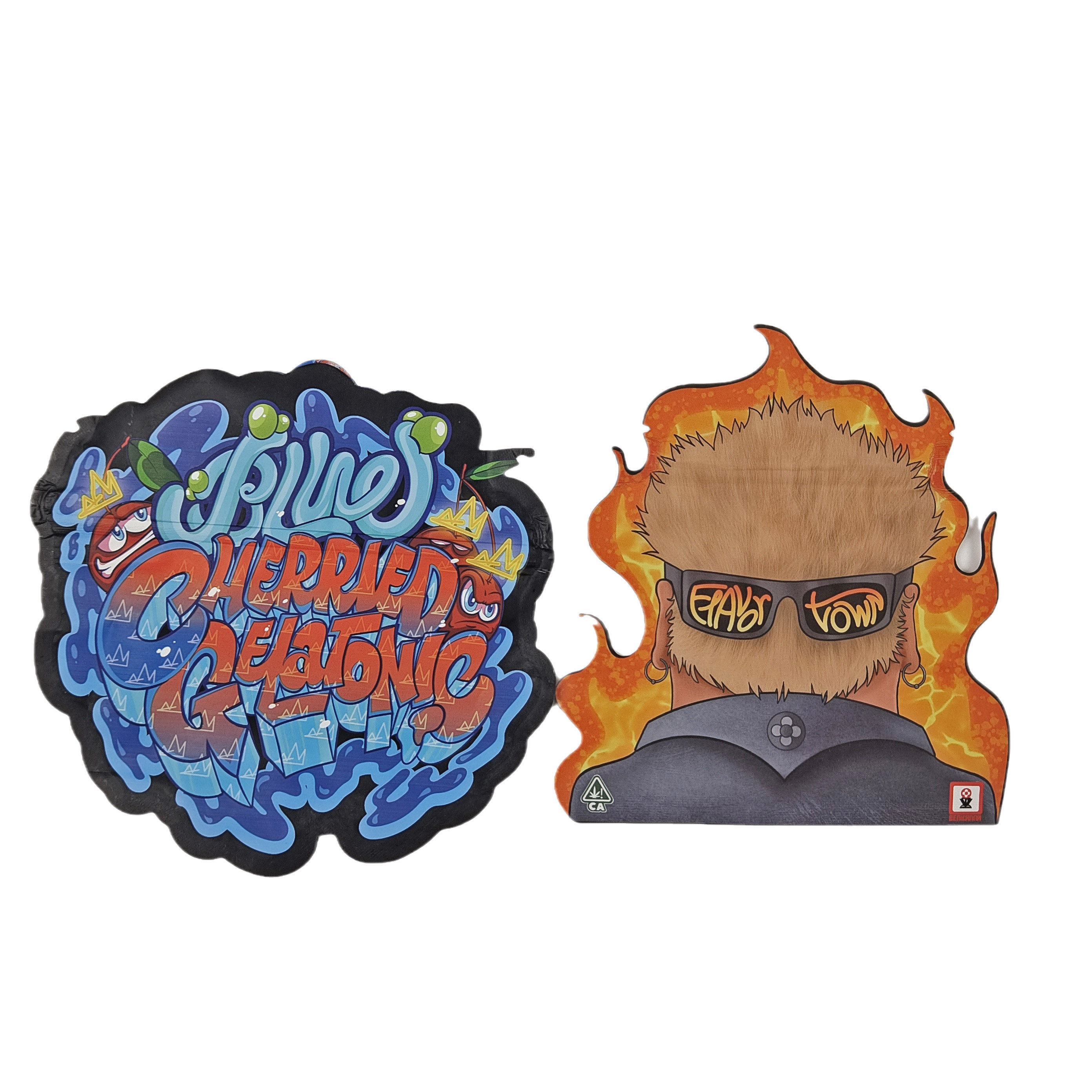 Bolsas de impresión digital personalizadas Embalaje Bolsas de corte a presión de papel holográfico de forma especial de plástico Ziplock Mylar 3.5g