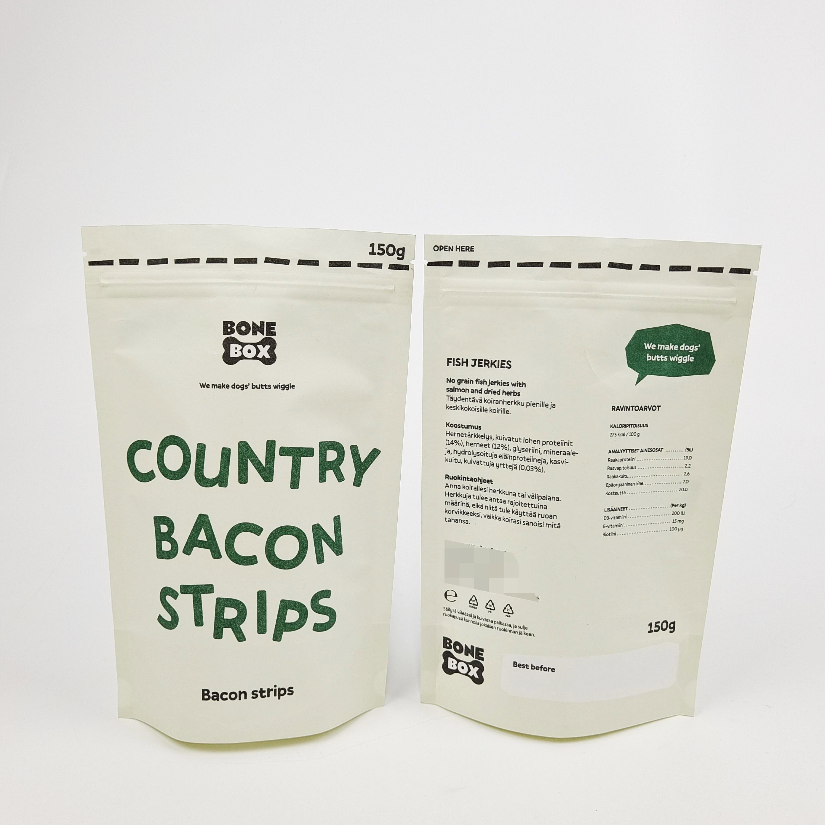 Material de mango blanco y soporte incluidos en bolsas de regalo personalizadas