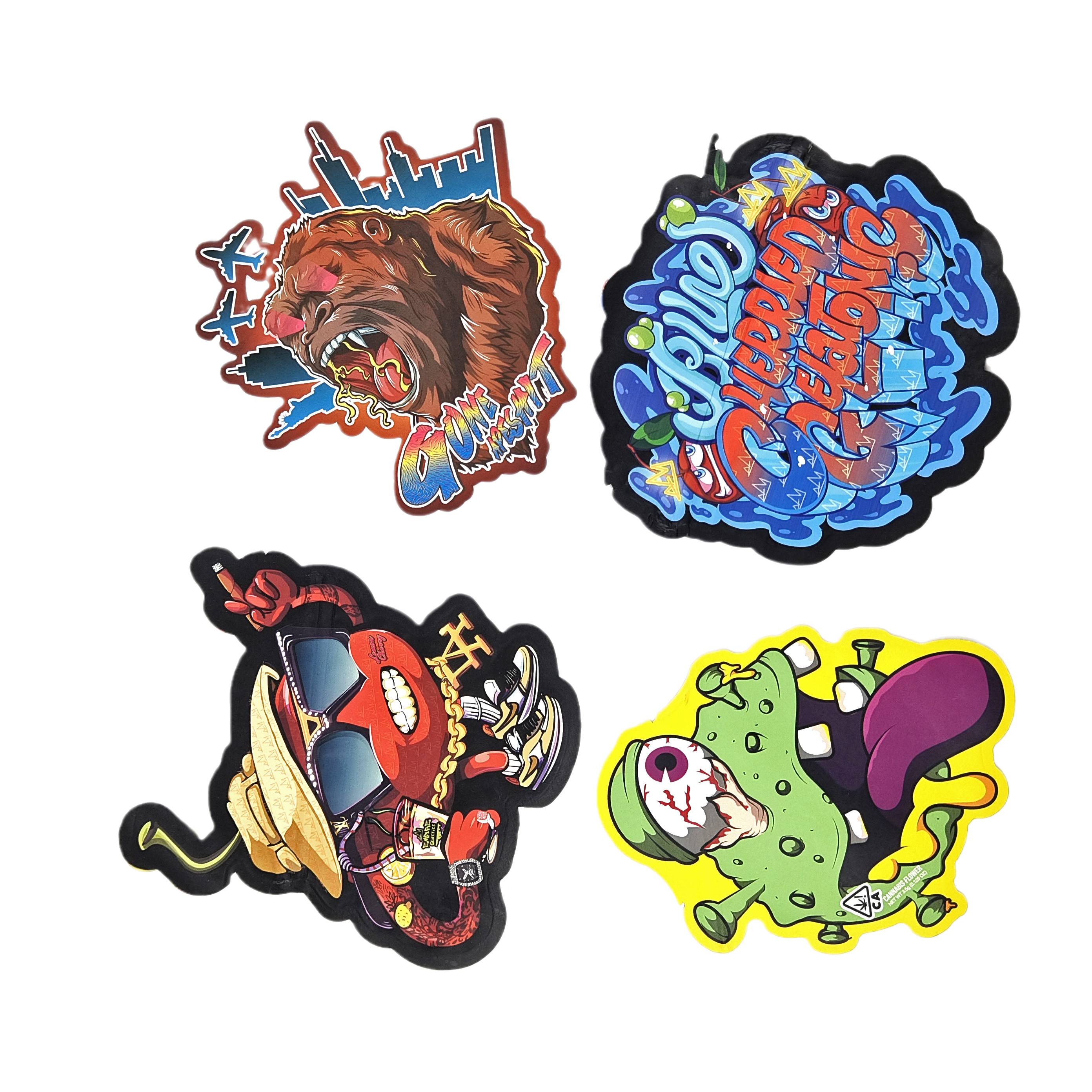 Bolsas de plástico de embalaje de impresión a medida Bolsas de plástico de corte especial con cierre de cerradura 3.5g Bolsas de snack Mylar